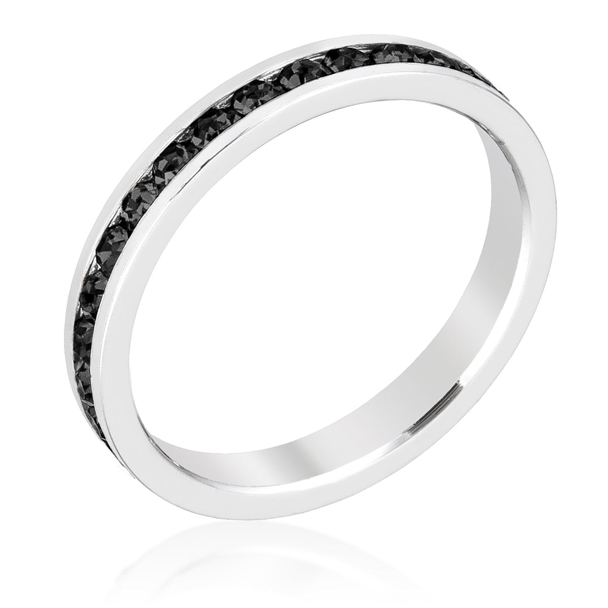 Stylish Stackables with Jet Black Crystal Ring - The Best Accessory