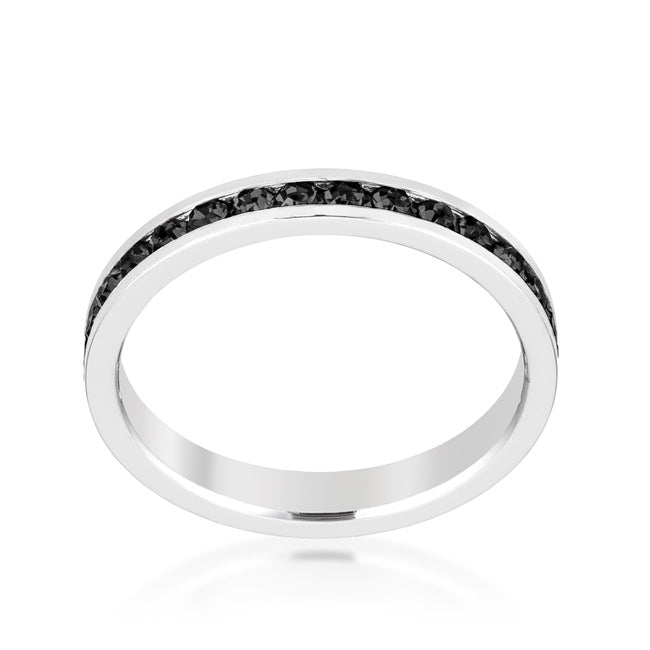Stylish Stackables with Jet Black Crystal Ring - The Best Accessory