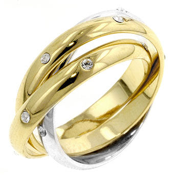 Three Ring Two-tone Finish Eternity Set - The Best Accessory