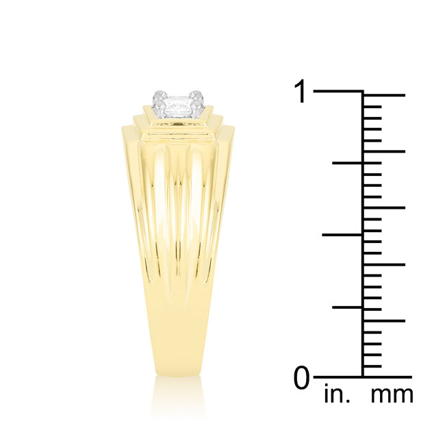 Golden Triplet Cubic Zirconia Ring - The Best Accessory