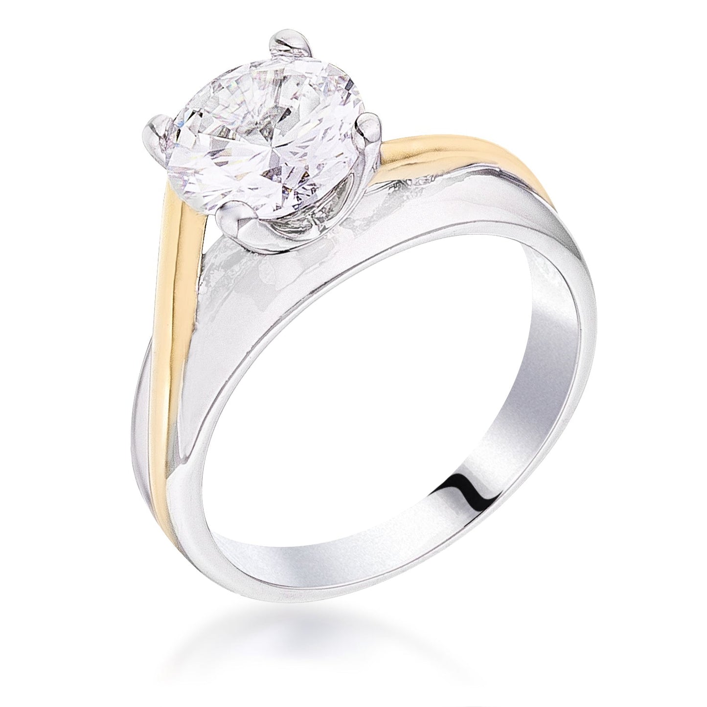 Two-tone Finish Solitaire Engagement Ring - The Best Accessory