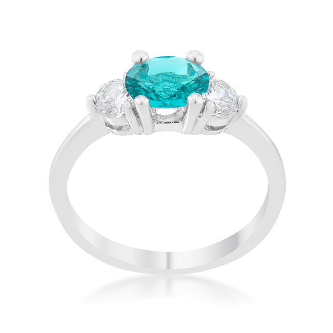 Mariah 1.2ct CZ Rhodium Aqua Simple Classic Ring - The Best Accessory