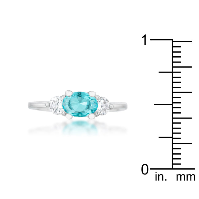 Mariah 1.2ct CZ Rhodium Aqua Simple Classic Ring - The Best Accessory