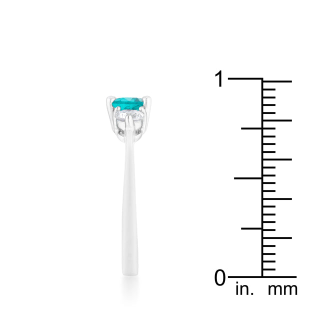 Mariah 1.2ct CZ Rhodium Aqua Simple Classic Ring - The Best Accessory
