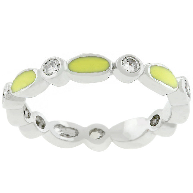 Yellow Link Enamel Stacker Ring - The Best Accessory