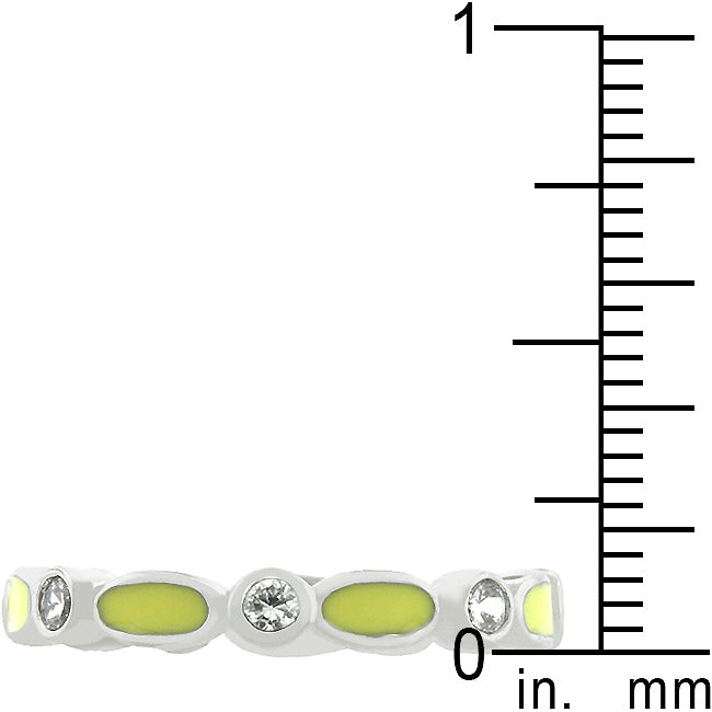 Yellow Link Enamel Stacker Ring - The Best Accessory