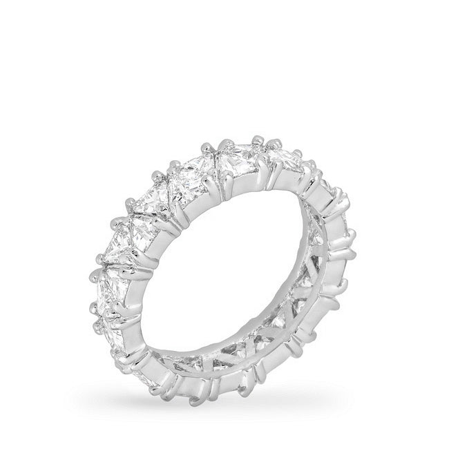 Rhodium Plated Trillion Eternity Band - The Best Accessory