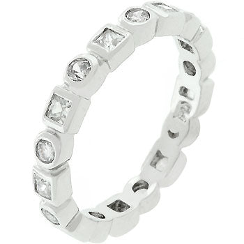 Rhodium Plated Eternity Stackable Band - The Best Accessory