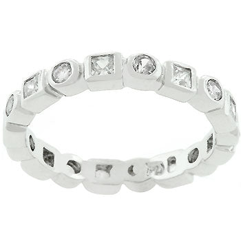 Rhodium Plated Eternity Stackable Band - The Best Accessory
