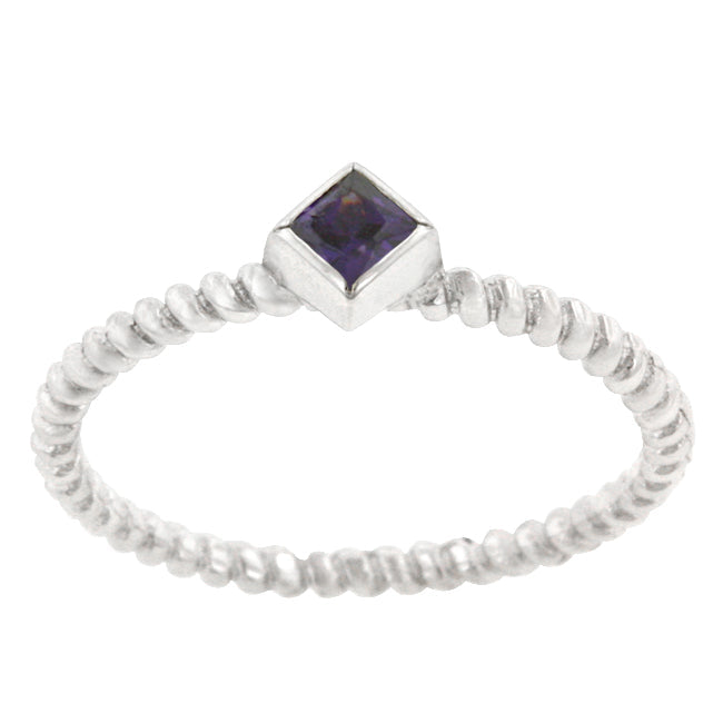 Twisted Petite Amethyst Solitaire Ring - The Best Accessory