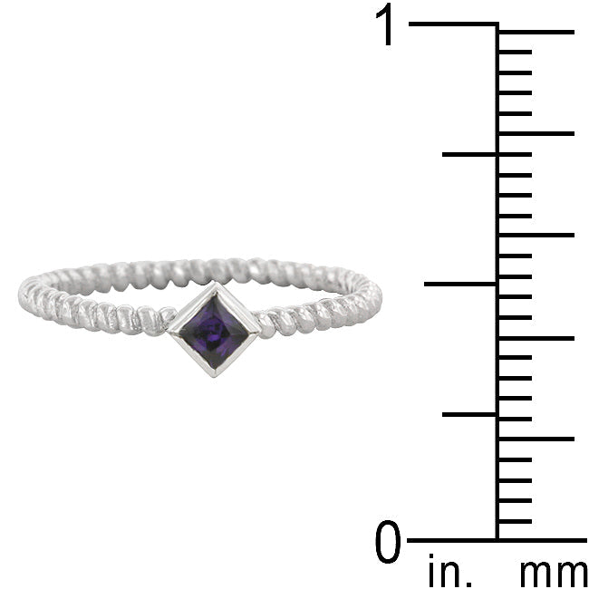 Twisted Petite Amethyst Solitaire Ring - The Best Accessory