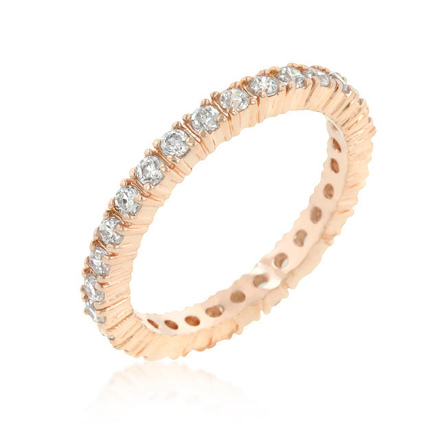 Rose Gold Finish Cubic Zirconia Eternity Band - The Best Accessory