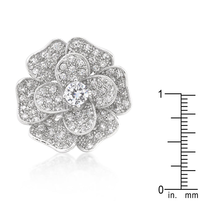 Large Flower Cubic Zirconia Cocktail Ring - The Best Accessory