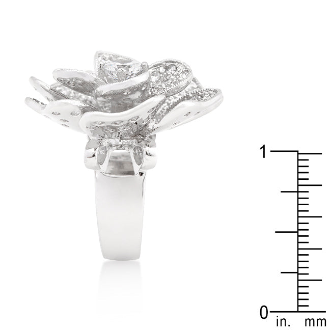 Large Flower Cubic Zirconia Cocktail Ring - The Best Accessory