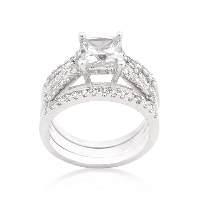 Princess Cut Cubic Zirconia Triple Bridal Set - The Best Accessory