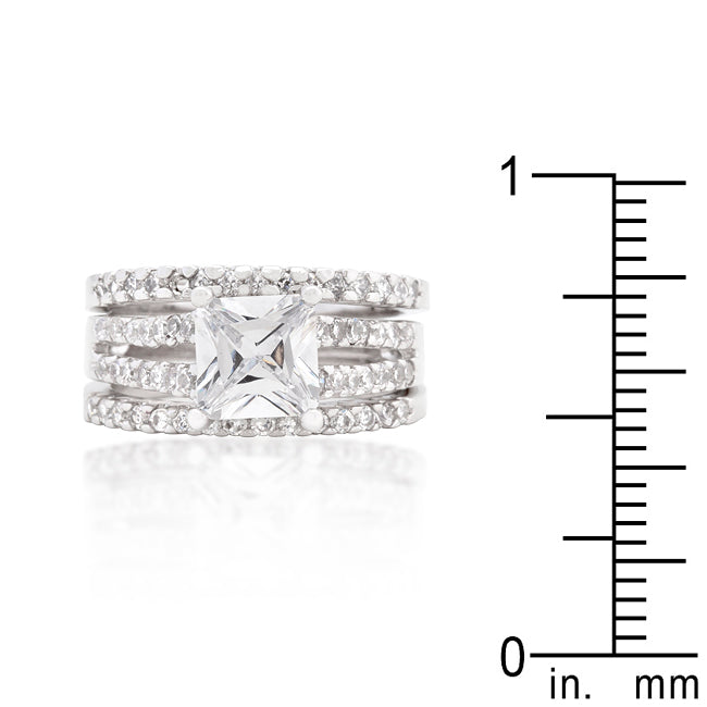 Princess Cut Cubic Zirconia Triple Bridal Set - The Best Accessory
