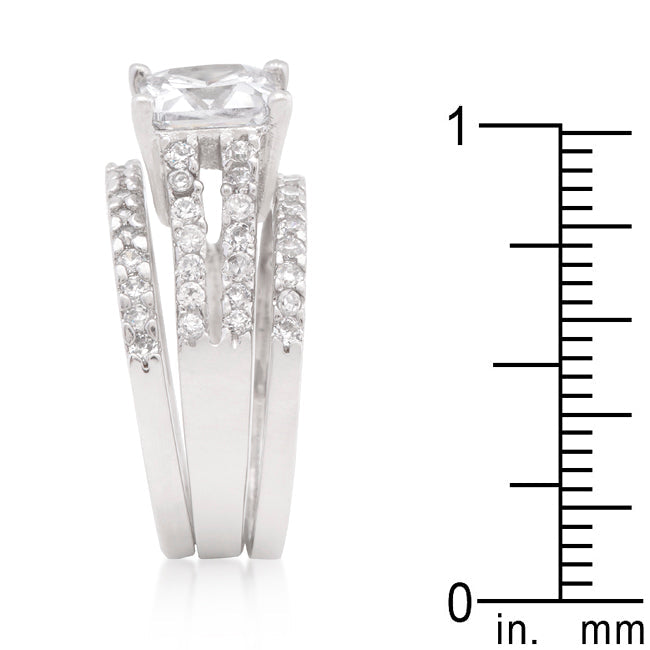 Princess Cut Cubic Zirconia Triple Bridal Set - The Best Accessory
