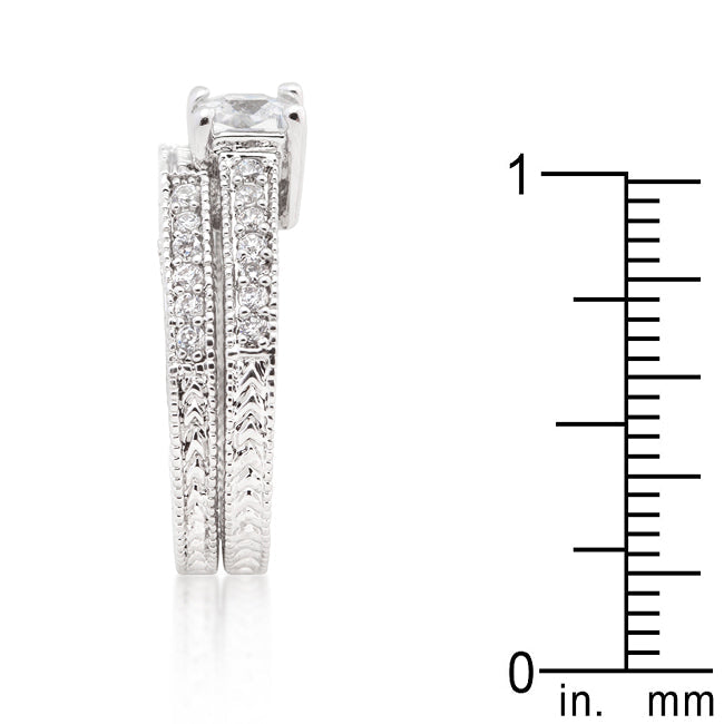 Princess Cut Filigree Bridal Ring Set - The Best Accessory