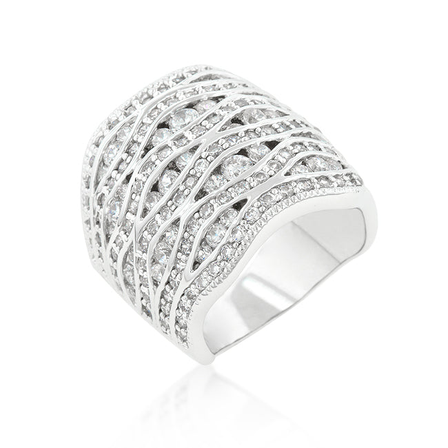 Cubic Zirconia Pave Abstract Ring - The Best Accessory