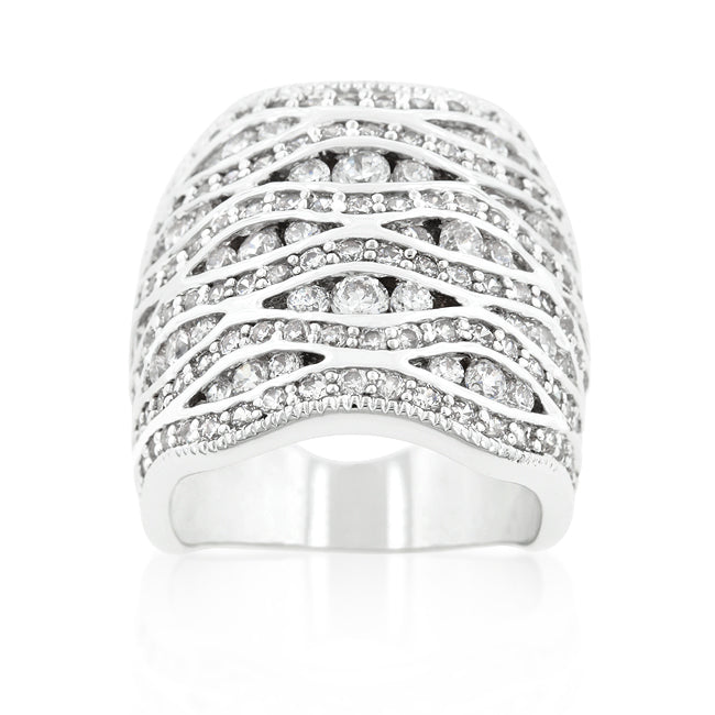 Cubic Zirconia Pave Abstract Ring - The Best Accessory