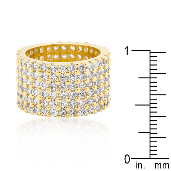 Goldtone Finishd Wide Pave Cubic Zirconia Ring - The Best Accessory