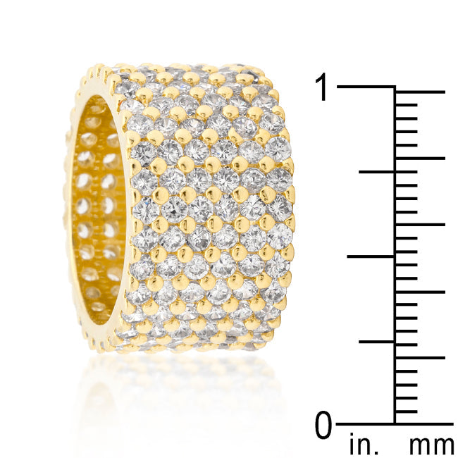 Goldtone Finishd Wide Pave Cubic Zirconia Ring - The Best Accessory