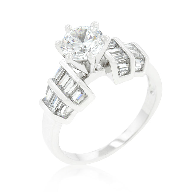 Tapered Baguette Cubic Zirconia Engagement Ring - The Best Accessory