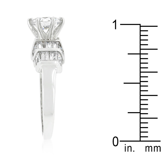 Tapered Baguette Cubic Zirconia Engagement Ring - The Best Accessory