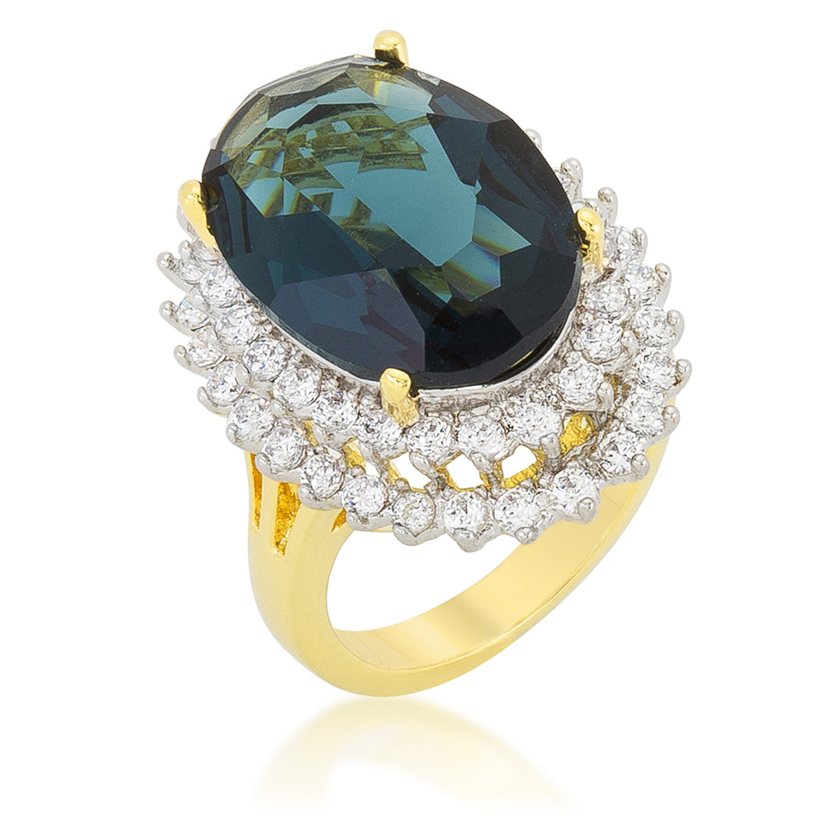 Two-tone Double Halo Cocktail Ring - The Best Accessory