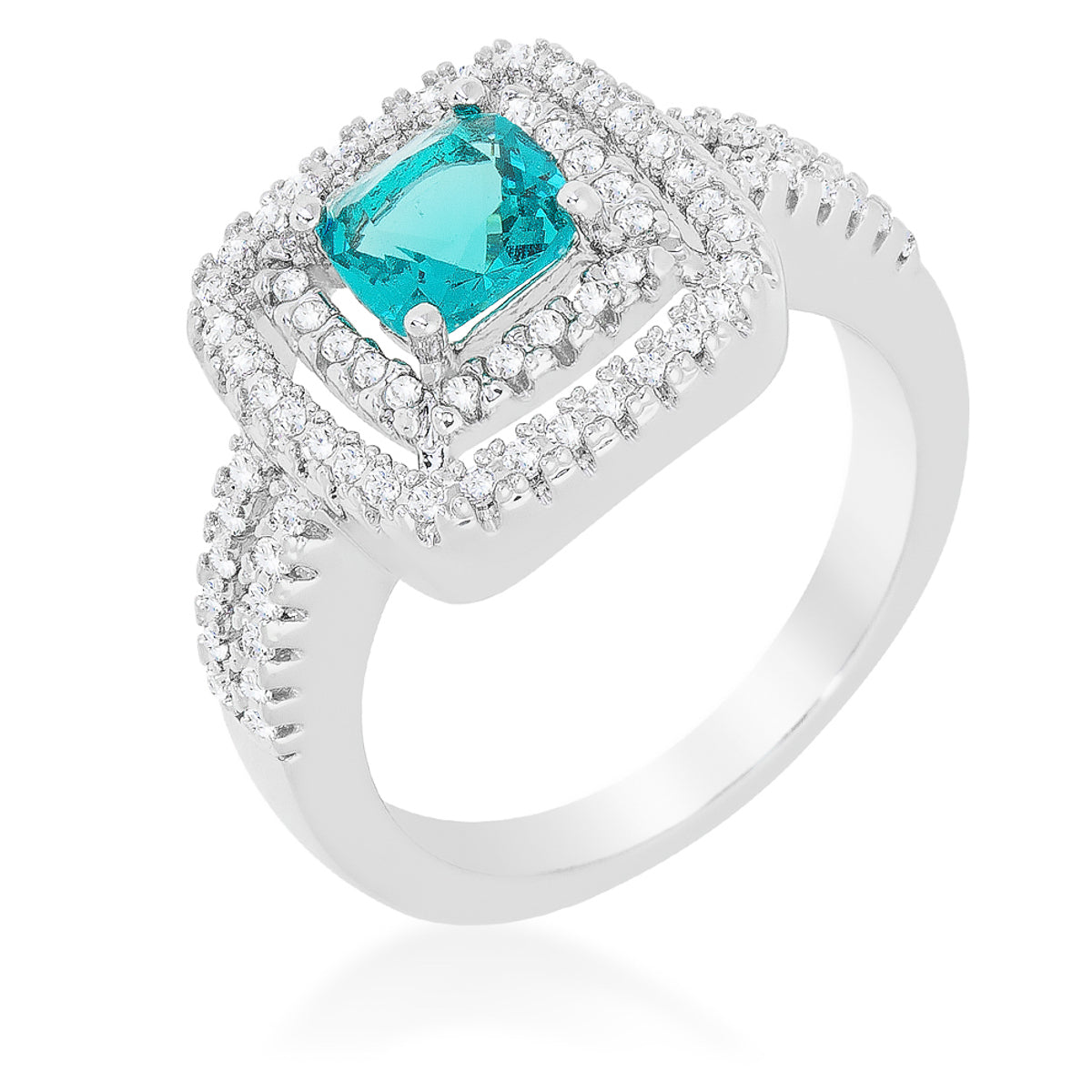 Micro-Pave Aqua Vintage Ring - The Best Accessory