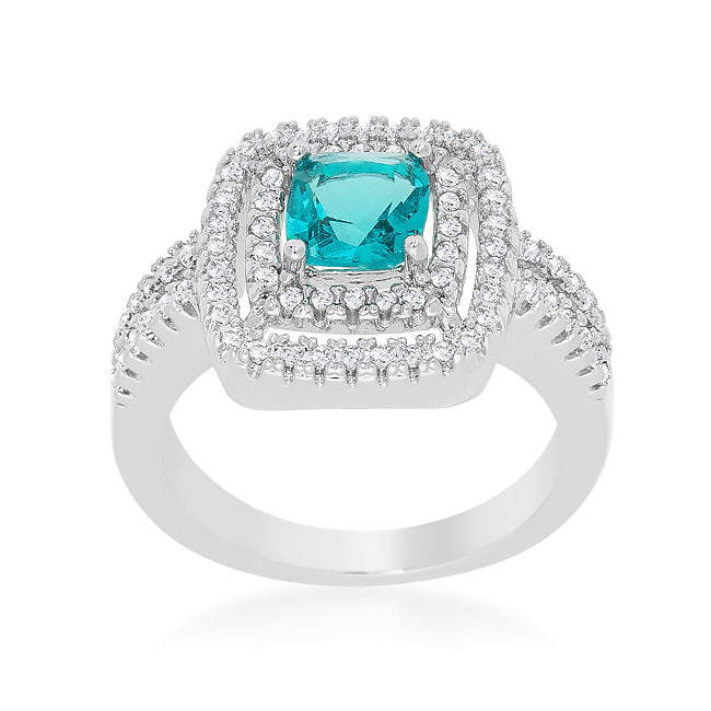 Micro-Pave Aqua Vintage Ring - The Best Accessory