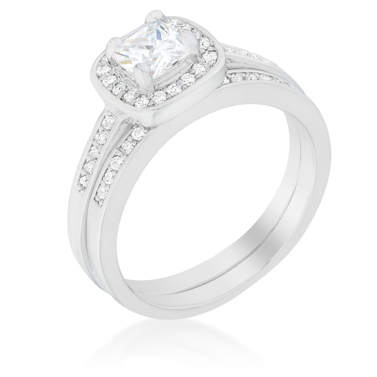 Pave Cushion Wedding Ring Set - The Best Accessory