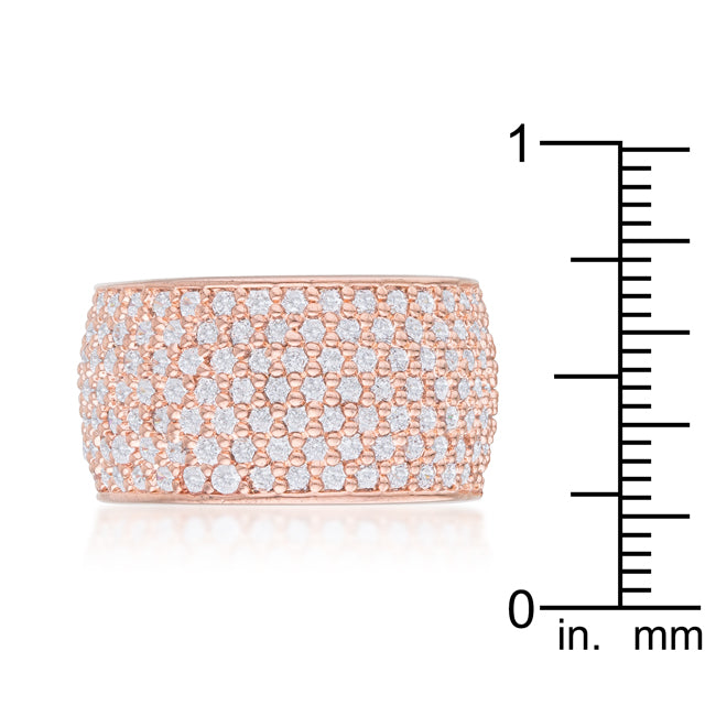 Wide Pave Cubic Zirconia Rose Gold Band Ring - The Best Accessory