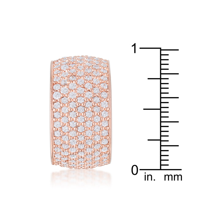 Wide Pave Cubic Zirconia Rose Gold Band Ring - The Best Accessory