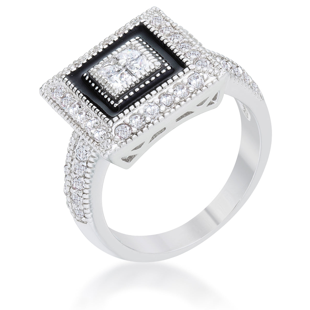 Shira 0.7ct CZ Rhodium Antique Ring - The Best Accessory