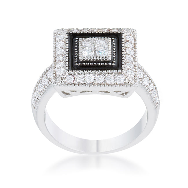 Shira 0.7ct CZ Rhodium Antique Ring - The Best Accessory