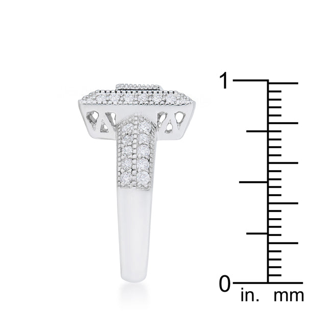 Shira 0.7ct CZ Rhodium Antique Ring - The Best Accessory
