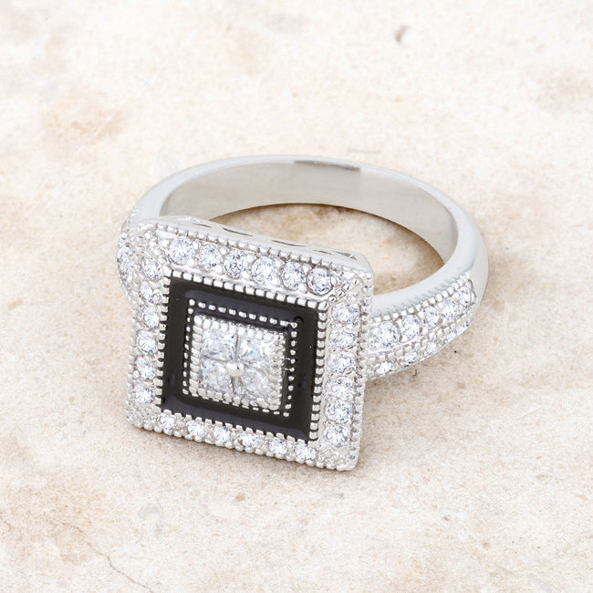 Shira 0.7ct CZ Rhodium Antique Ring - The Best Accessory