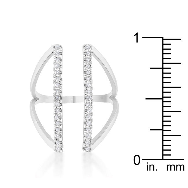 Jena 0.2ct CZ Rhodium Delicate Parallel Ring - The Best Accessory