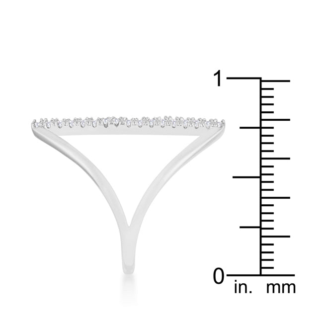 Jena 0.2ct CZ Rhodium Delicate Parallel Ring - The Best Accessory