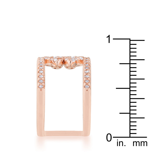 Lauren 0.4ct CZ Rose Gold Delicate Clover Wrap Ring - The Best Accessory