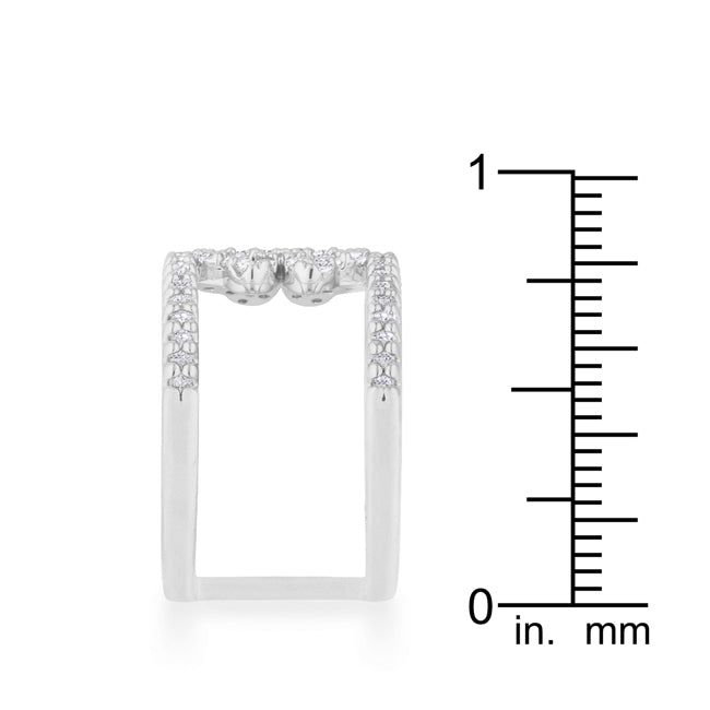 Lauren 0.4ct CZ Rhodium Delicate Clover Wrap Ring - The Best Accessory