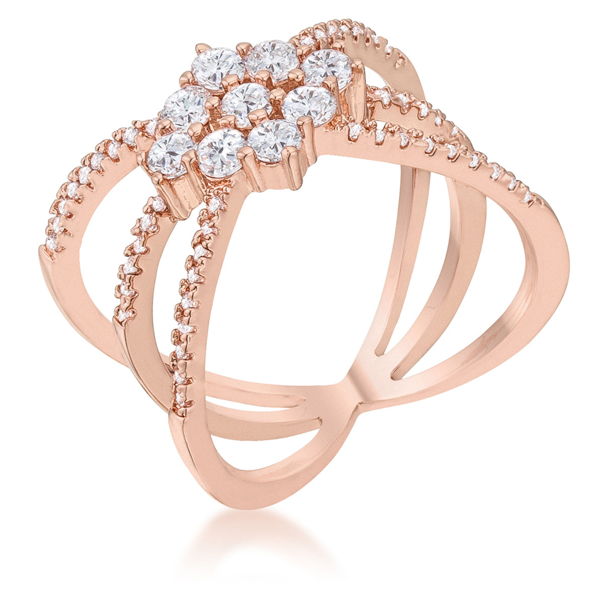 Mindy 0.8ct CZ Rose Gold Delicate Triple Wrap Ring - The Best Accessory