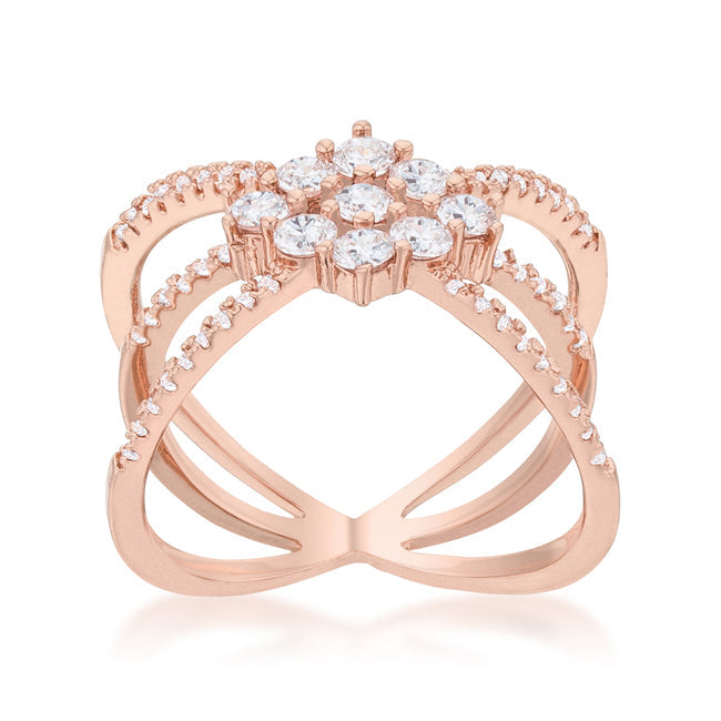 Mindy 0.8ct CZ Rose Gold Delicate Triple Wrap Ring - The Best Accessory