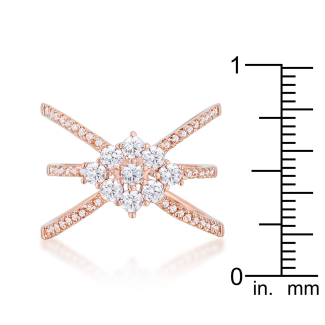 Mindy 0.8ct CZ Rose Gold Delicate Triple Wrap Ring - The Best Accessory