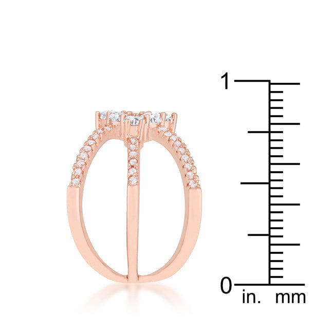 Mindy 0.8ct CZ Rose Gold Delicate Triple Wrap Ring - The Best Accessory
