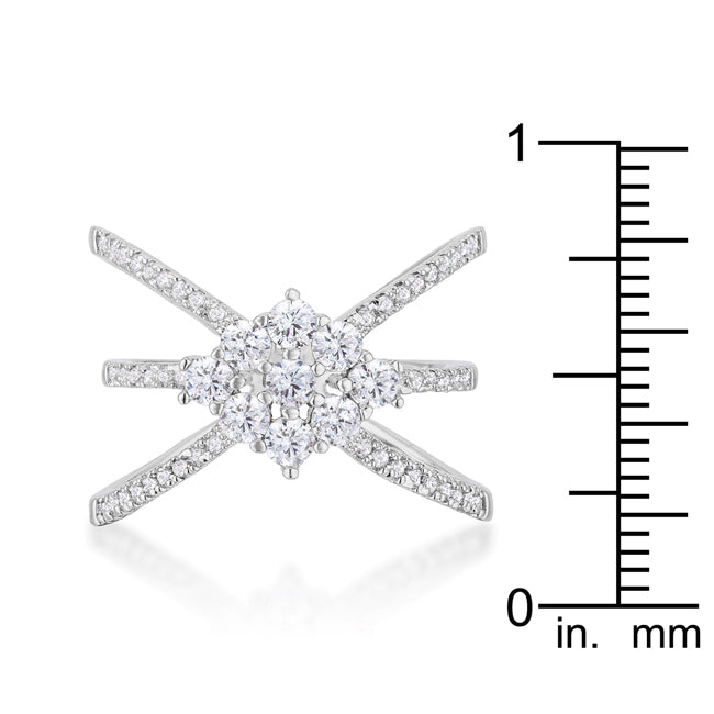 Rhodium Plated Mindy 0.8ct CZ Delicate Triple Wrap Ring - The Best Accessory