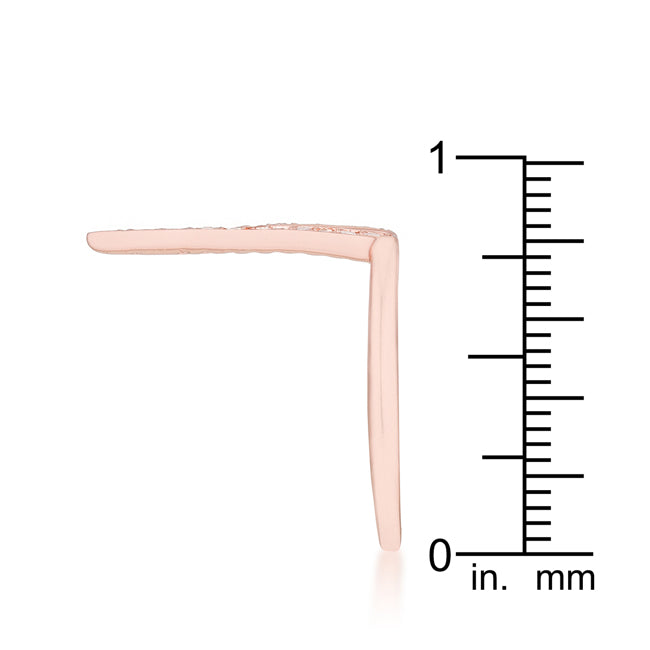 Michelle 0.2ct CZ Rose Gold Delicate V-Shape Ring - The Best Accessory