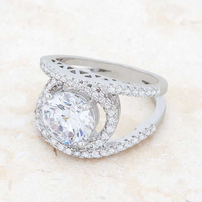 Marcie 3ct CZ Rhodium Contemporary Ring - The Best Accessory