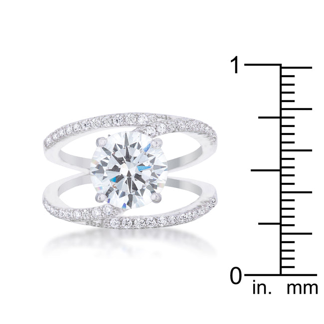Girana 3ct Clear CZ Rhodium Contemporary Ring - The Best Accessory